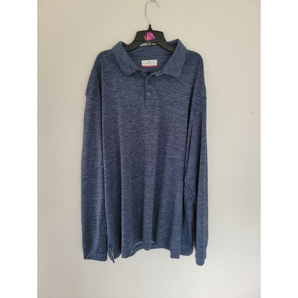Grand Slam Performance Mens XXL Blue Long Sleeve Polo‎ Shirt Golf Top #15